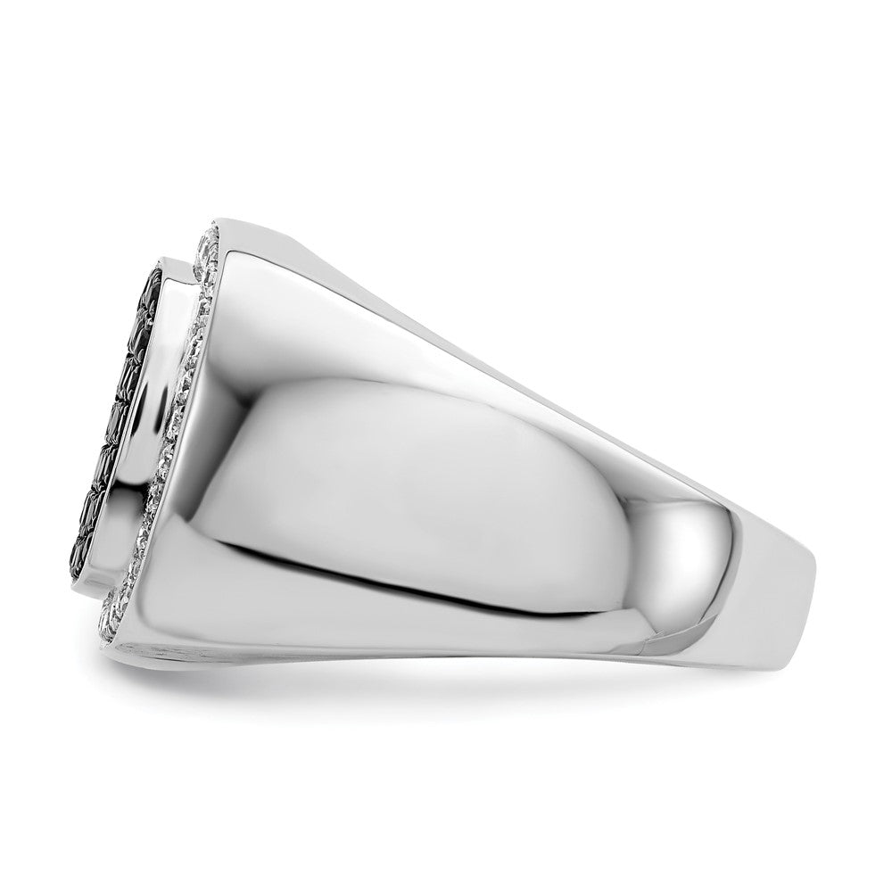 IB Goodman 3/4 carat Black and Diamond Cluster Mens Ring - WBC