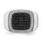 IB Goodman 3/4 carat Black and Diamond Cluster Mens Ring - WBC