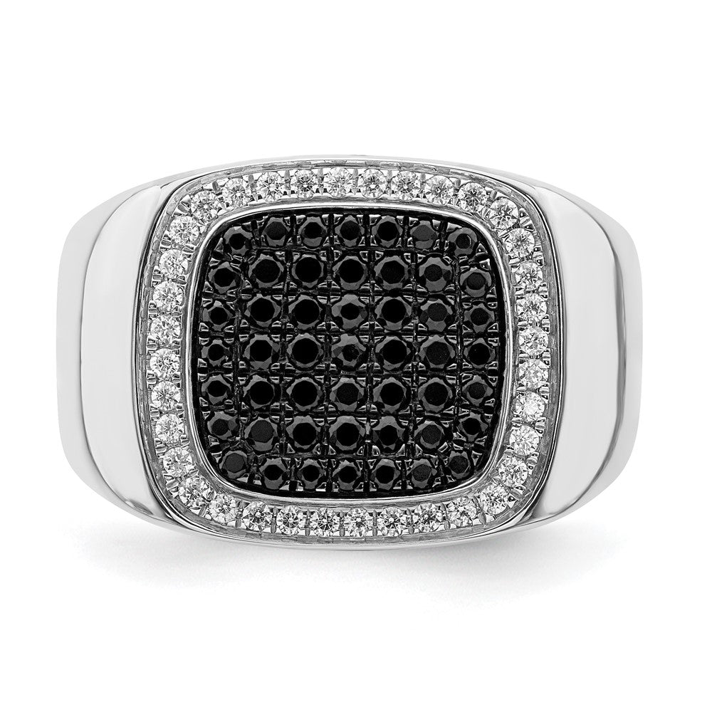 IB Goodman 3/4 carat Black and Diamond Cluster Mens Ring - WBC