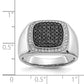 IB Goodman 3/4 carat Black and Diamond Cluster Mens Ring - WBC