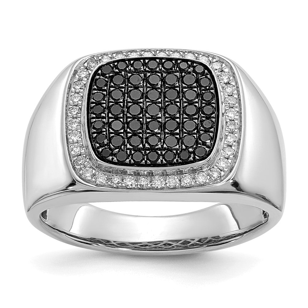 IB Goodman 3/4 carat Black and Diamond Cluster Mens Ring - WBC