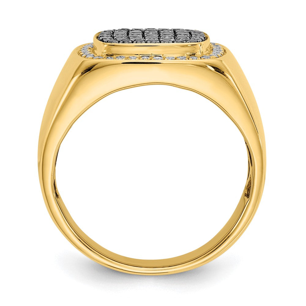 IB Goodman 3/4 carat Black and Diamond Cluster Mens Ring - WBC