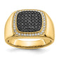 IB Goodman 3/4 carat Black and Diamond Cluster Mens Ring - WBC