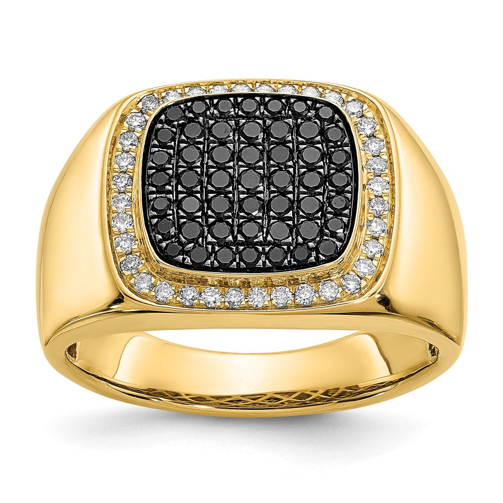 IB Goodman 3/4 carat Black and Diamond Cluster Mens Ring - WBC