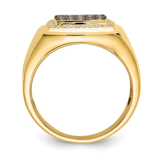IB Goodman 7/8 carat Champagne and Diamond Cluster Mens Ring - WBC