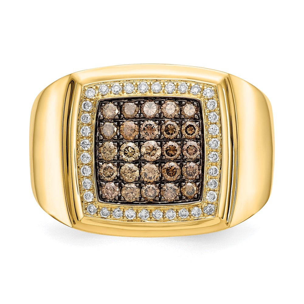 IB Goodman 7/8 carat Champagne and Diamond Cluster Mens Ring - WBC