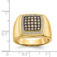 IB Goodman 7/8 carat Champagne and Diamond Cluster Mens Ring - WBC