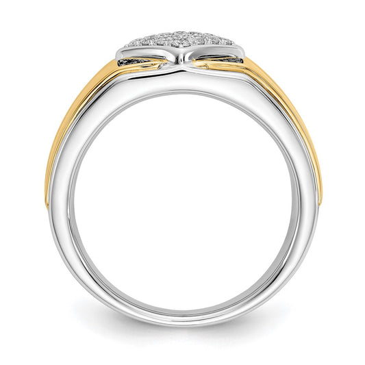 IB Goodman Two-tone 1/3 carat Black and Diamond Square Cluster Mens Ring - WBC