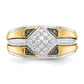 IB Goodman Two-tone 1/3 carat Black and Diamond Square Cluster Mens Ring - WBC