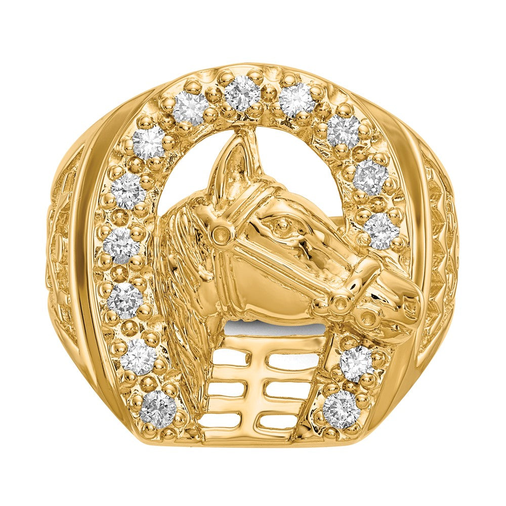 IB Goodman Mens 1/2 carat Diamond Horseshoe with Horse in Center Mens Ring - WBC