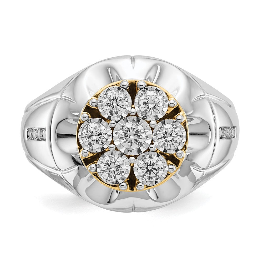 IB Goodman Two-tone 5/8 carat Diamond Mens Cluster Ring - WBC