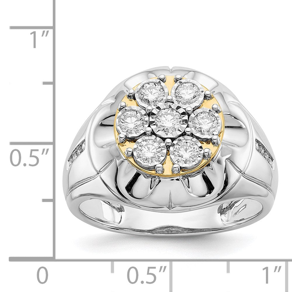 IB Goodman Two-tone 5/8 carat Diamond Mens Cluster Ring - WBC