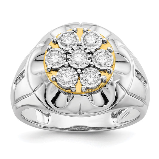 IB Goodman Two-tone 5/8 carat Diamond Mens Cluster Ring - WBC