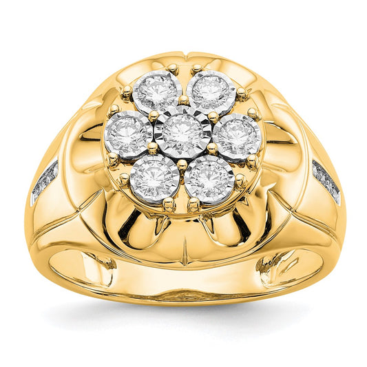 IB Goodman 5/8 carat Diamond Mens Cluster Ring - WBC