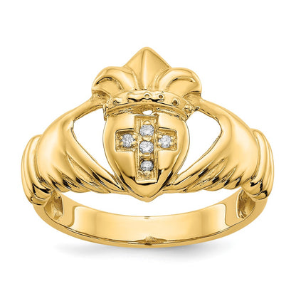 Mens 1/20 carat AA Diamond Claddagh Ring - WBC