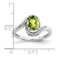 Oval Peridot and 1/10 carat Diamond Bypass Ring - WBC