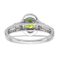 and Oval Peridot and 1/4 carat Diamond Halo Ring - WBC