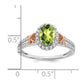 and Oval Peridot and 1/4 carat Diamond Halo Ring - WBC