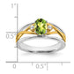 Two-tone Oval Peridot and 1/20 carat Diamond Ring - WBC