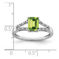 Emerald-cut Peridot and 1/20 carat Diamond Ring - WBC