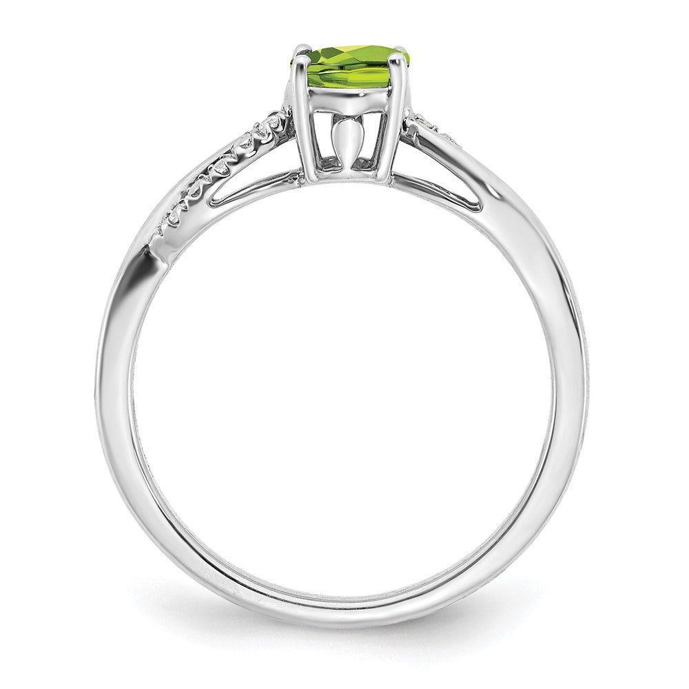 Oval Peridot and 1/20 carat Diamond Ring - WBC