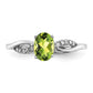 Oval Peridot and 1/20 carat Diamond Ring - WBC