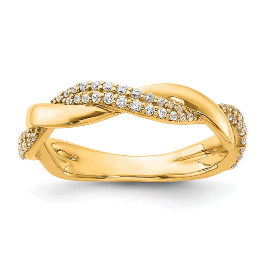 Polished 1/4 carat Diamond Twist Fashion Ring - WBC