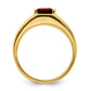 IB Goodman Emerald-cut Lab-Created Ruby and 1/20 carat Diamond Polished Mens Ring - WBC