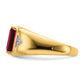 IB Goodman Emerald-cut Lab-Created Ruby and 1/20 carat Diamond Polished Mens Ring - WBC