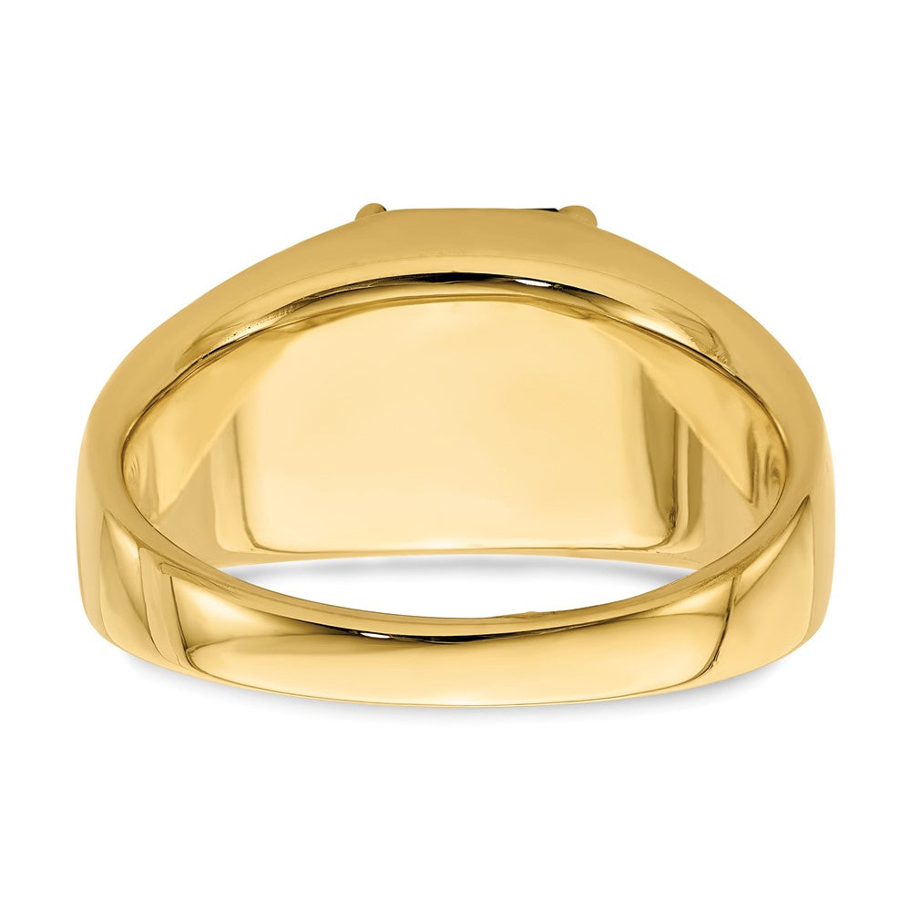 IB Goodman Emerald-cut Lab-Created Ruby and 1/20 carat Diamond Polished Mens Ring - WBC