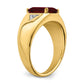 IB Goodman Emerald-cut Lab-Created Ruby and 1/20 carat Diamond Polished Mens Ring - WBC