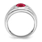 IB Goodman Oval Lab-Created Ruby Cabochon and Diamond Mens Ring - WBC
