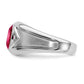 IB Goodman Oval Lab-Created Ruby Cabochon and Diamond Mens Ring - WBC