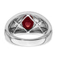 IB Goodman Oval Lab-Created Ruby Cabochon and Diamond Mens Ring - WBC