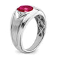 IB Goodman Oval Lab-Created Ruby Cabochon and Diamond Mens Ring - WBC