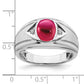 IB Goodman Oval Lab-Created Ruby Cabochon and Diamond Mens Ring - WBC