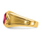 IB Goodman Oval Lab-Created Ruby Cabochon and Diamond Mens Ring - WBC