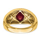 IB Goodman Oval Lab-Created Ruby Cabochon and Diamond Mens Ring - WBC