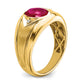 IB Goodman Oval Lab-Created Ruby Cabochon and Diamond Mens Ring - WBC
