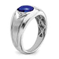 IB Goodman Oval Lab-Created Sapphire Cabochon and Diamond Mens Ring - WBC