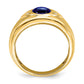 IB Goodman Oval Lab-Created Sapphire Cabochon and Diamond Mens Ring - WBC