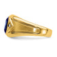 IB Goodman Oval Lab-Created Sapphire Cabochon and Diamond Mens Ring - WBC