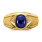 IB Goodman Oval Lab-Created Sapphire Cabochon and Diamond Mens Ring - WBC