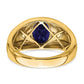 IB Goodman Oval Lab-Created Sapphire Cabochon and Diamond Mens Ring - WBC