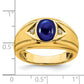 IB Goodman Oval Lab-Created Sapphire Cabochon and Diamond Mens Ring - WBC