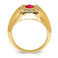 IB Goodman Oval Ruby and 1/5 carat Diamond Mens Ring - WBC