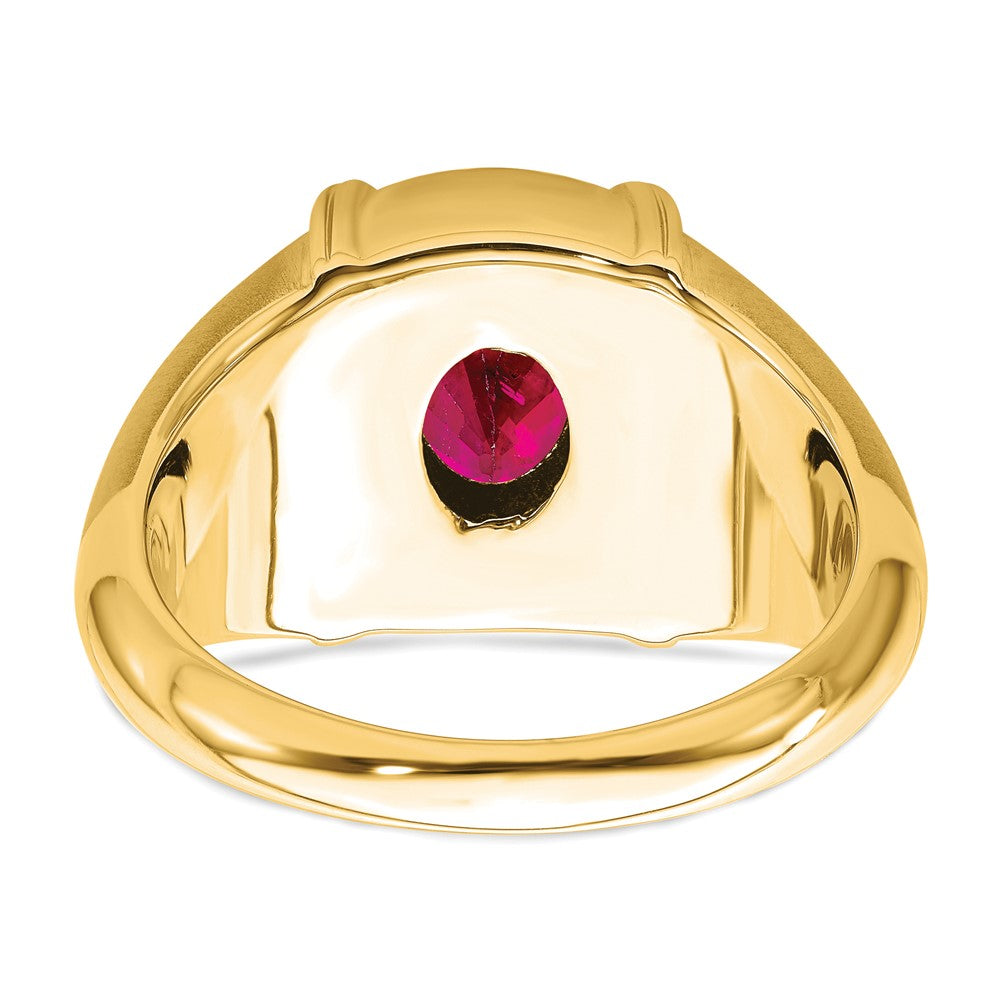 IB Goodman Oval Ruby and 1/5 carat Diamond Mens Ring - WBC