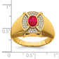 IB Goodman Oval Ruby and 1/5 carat Diamond Mens Ring - WBC