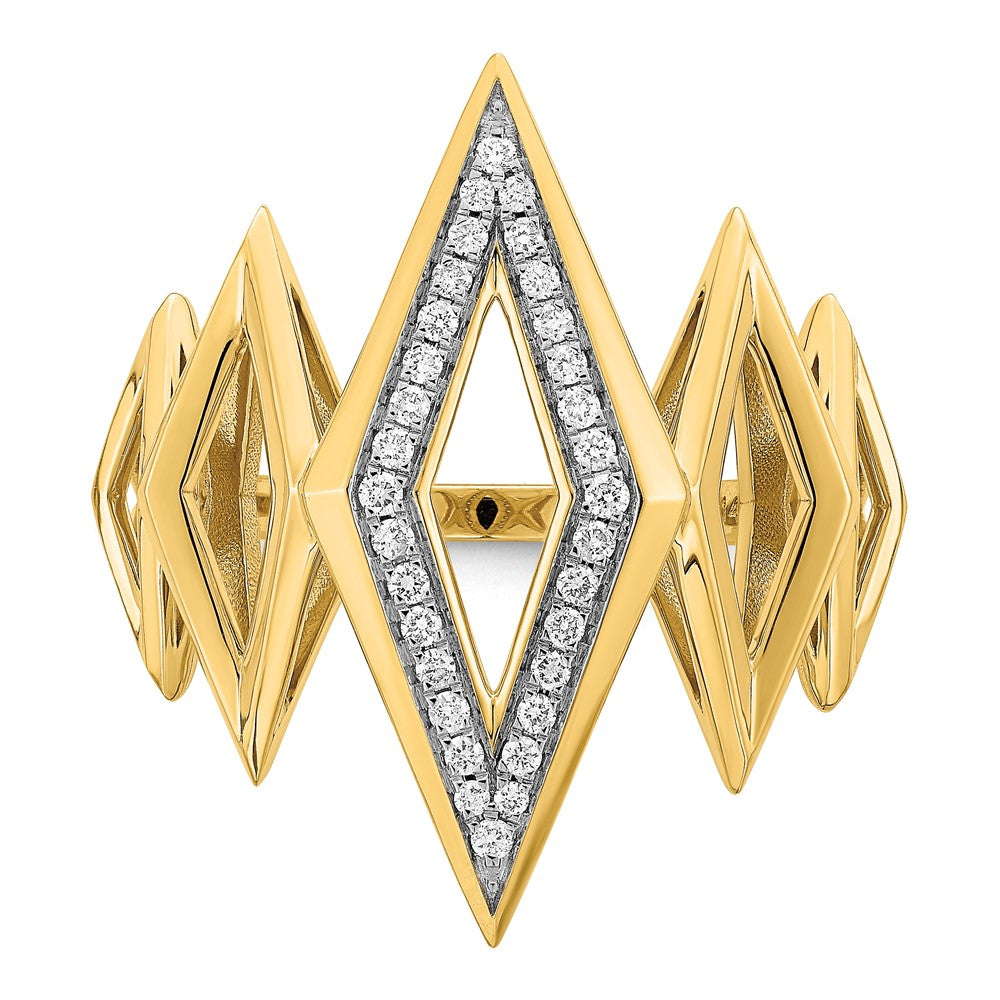 Polished 1/5 carat Diamond Fancy Geometric Ring - WBC