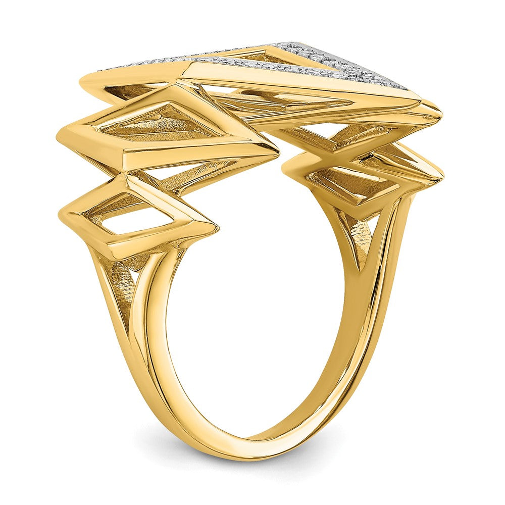 Polished 1/5 carat Diamond Fancy Geometric Ring - WBC